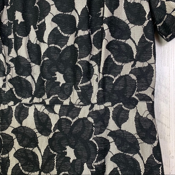 Ann Taylor Bonded Black Lace Flare Dress - Picture 4 of 10